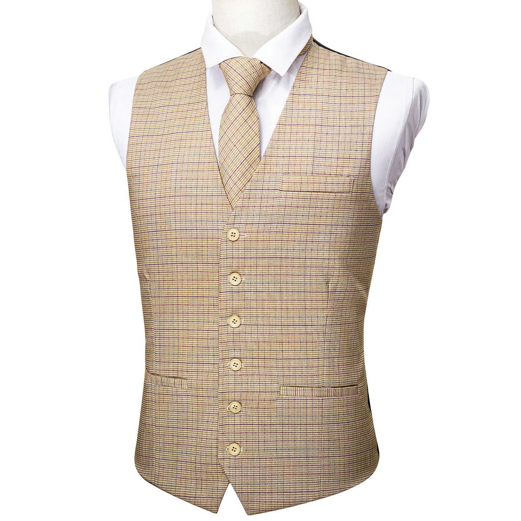 Buy Barry.Wang Mens Plaid Waistcoat 