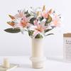 1Pcs Lily Artificial Flowers Bouquet 50CM Fake Flowers for Garden Party Wedding Marriage Decoration Home Decor DIY Vase Ornament
