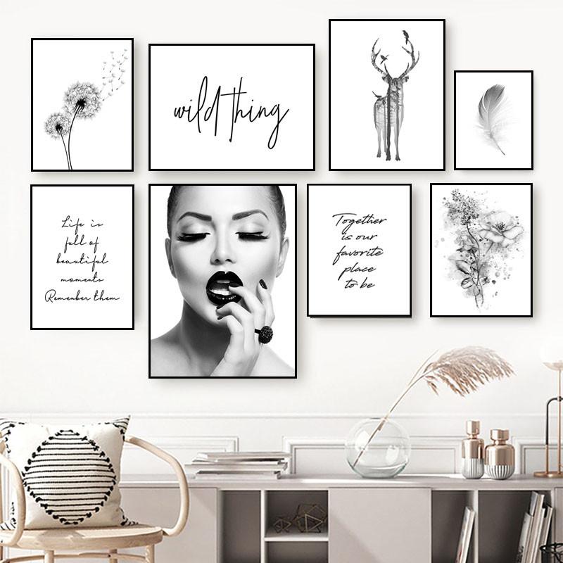 

Дикие лесные животные, современное искусство, постер, скандинавские перья, цветы, пейзаж, украшение для дома, цитата из жизни, картина для девочек, Настенный декор XD002