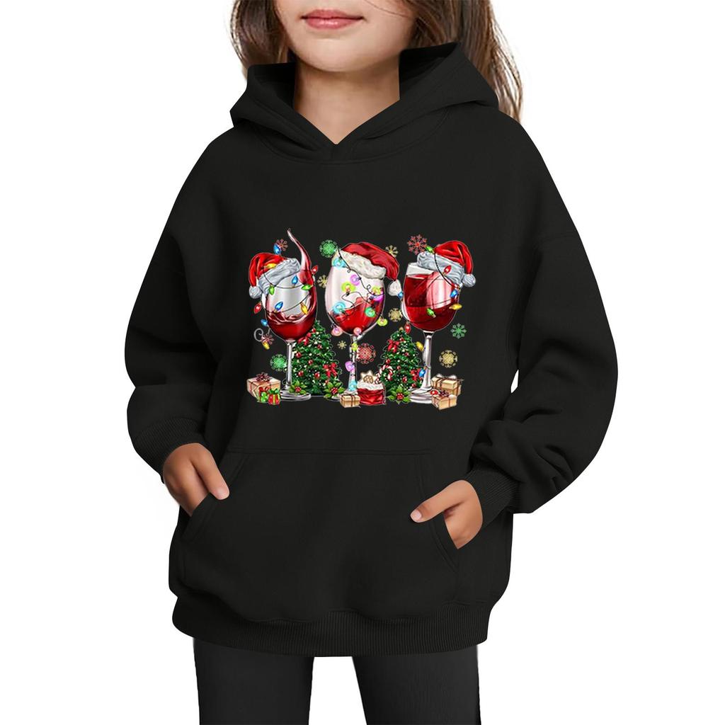 Sweatshirts For Teen Girls Hoodies Long Sleeve Drawstring Pullover Cute Printed Oversized Hoodie Christmas