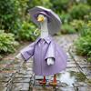1 Set Porch Goose Outfit Lawn Goose Raincoat Hat And Umbrella Waterproof Goose Costume Rain Jacket for 23 Inch Goose Statue Summer Outdoor Garden