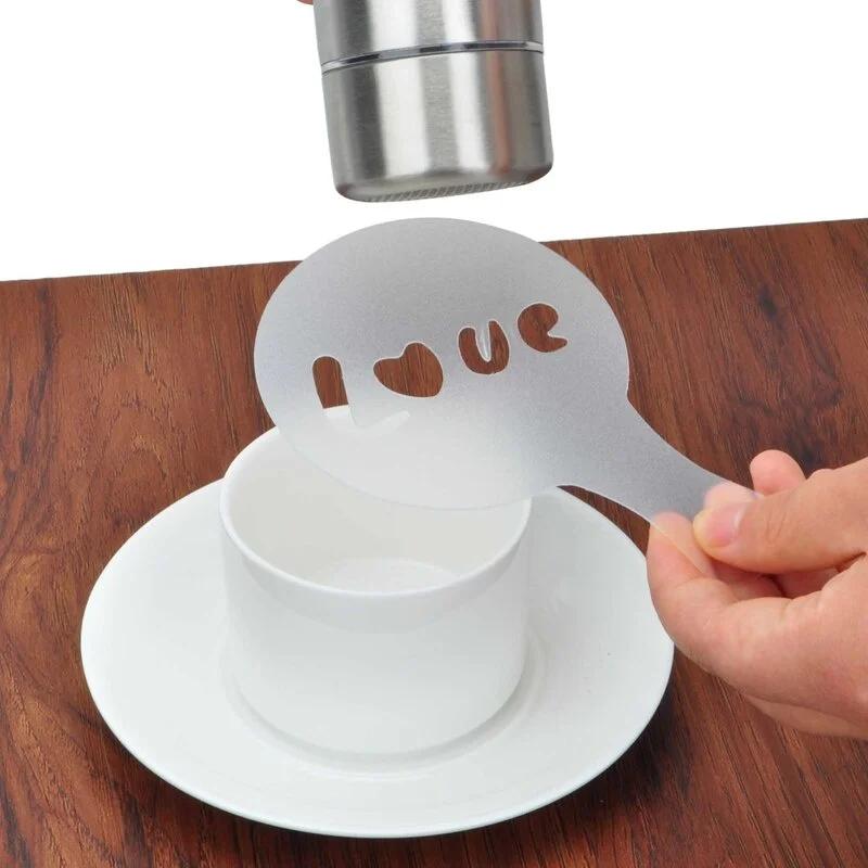 

8pcs/set Coffee Molds Barista Art Stencils Cappuccino Latte Decorating Tools Fancy Printing Model Cake 8pcs set