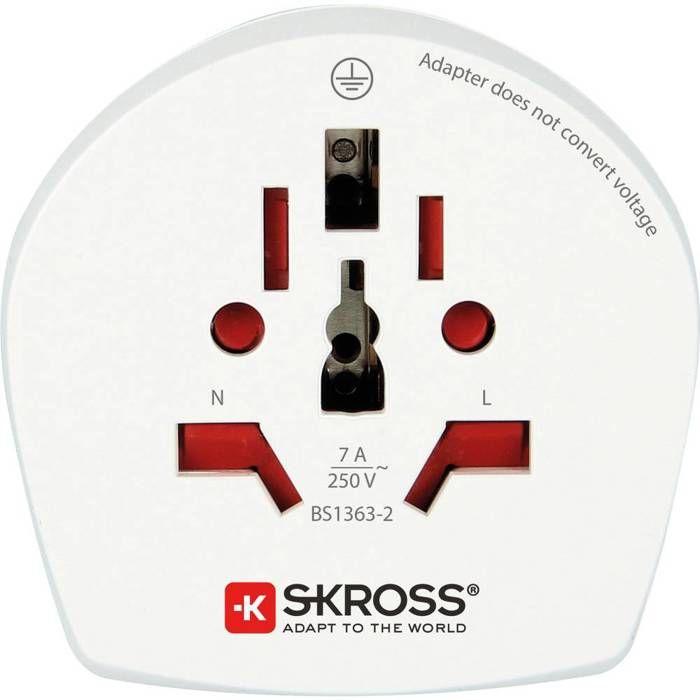 Skross 1.500225-E Adaptateur de voyage CA W to UK (BS) | CHARGEUR - ADAPTATEUR SECTEUR