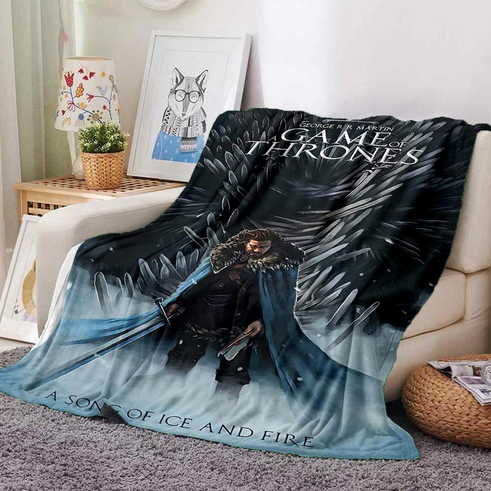 1pc Game of Thrones A Song of Ice and Fire Blanket Lightweight Flannel Throw for Sofa Bed Travel Camping Livingroom Office Couch Chair 1150KK