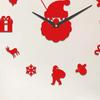 Christmas Santa Claus Wall Clock Glow-in-the-dark Frameless Acrylic 3D Clock Silent Home Office Bedroom Living Room Digital Analog Clock Decoration