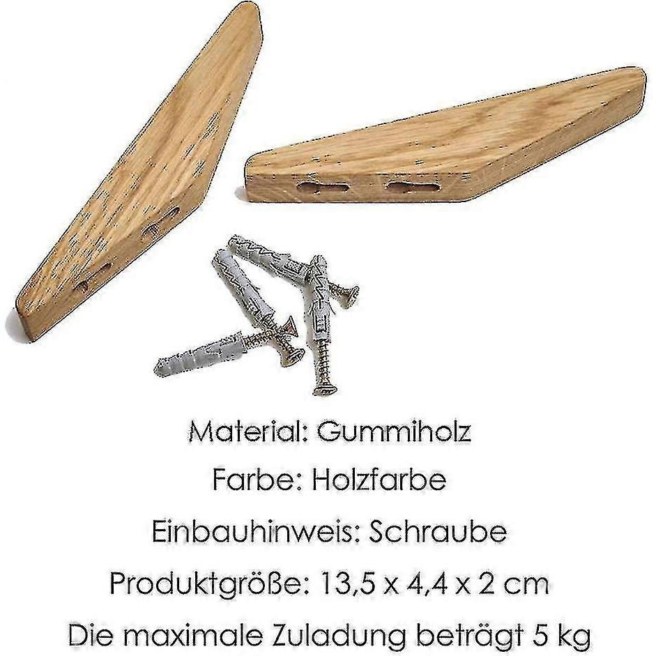 6 Pieces Vintage Wooden Hooks Wooden Hooks 5 Kg Load Capacity, Wall Hooks Bathrobe Hooks Hat Hooks Coat Hooks Multipurpose Hooks Key Hooks