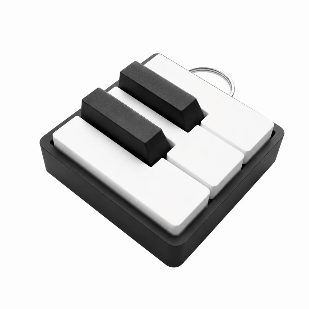 Mechanical Touch Piano Key Keychain Portable Size 3D Printed Piano Toy  Daily Bag Decoration
