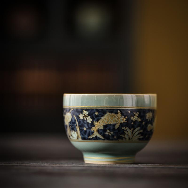 Tea cups specially designed for stove tea brewing, celadon master cups, high-end tea tasting cups, large single tea sets, personal tea cups as gifts