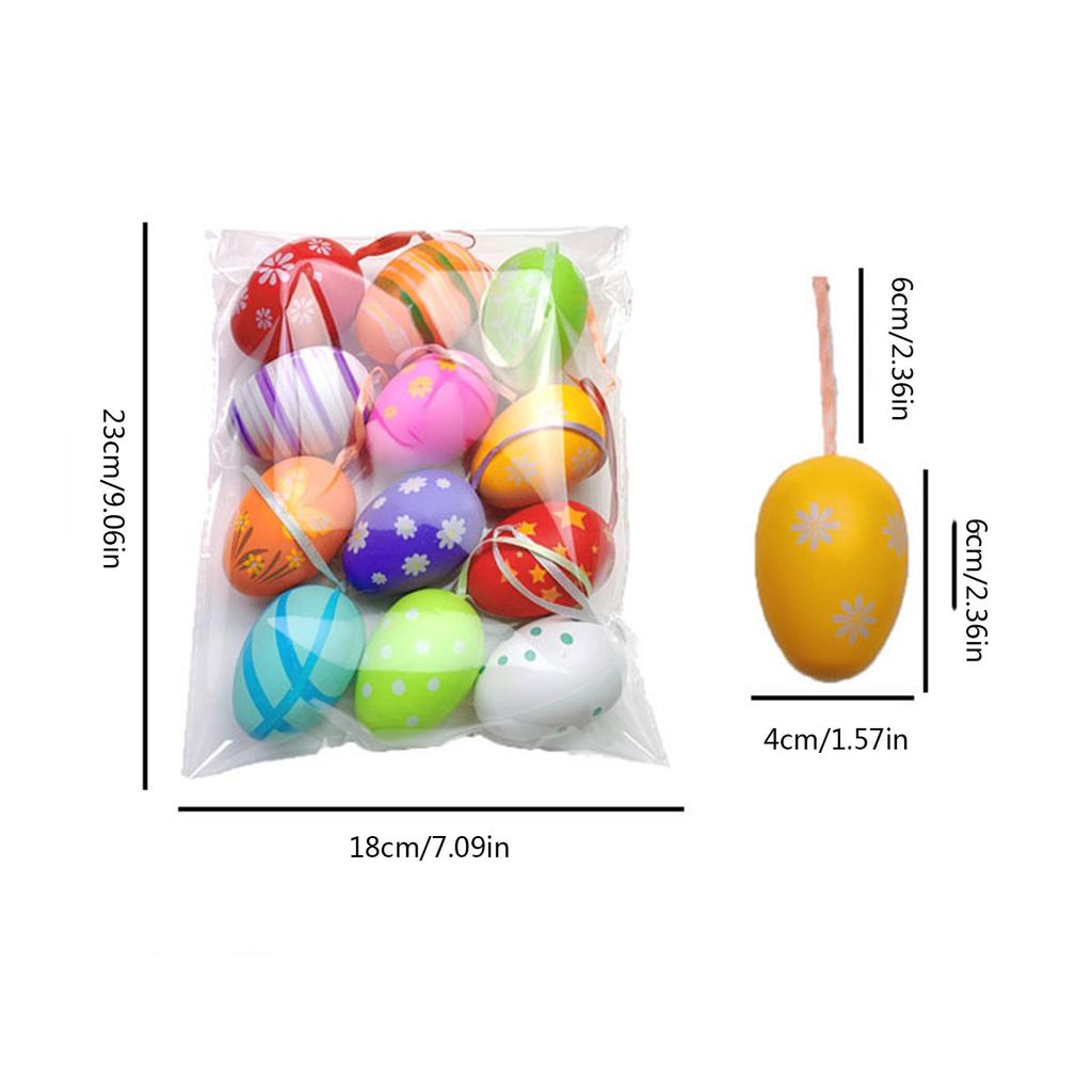 Personalized Easter Crafts Artistic Painting Easter Eggs Set Tree Hanging Pendants Easter Decorations Plastic