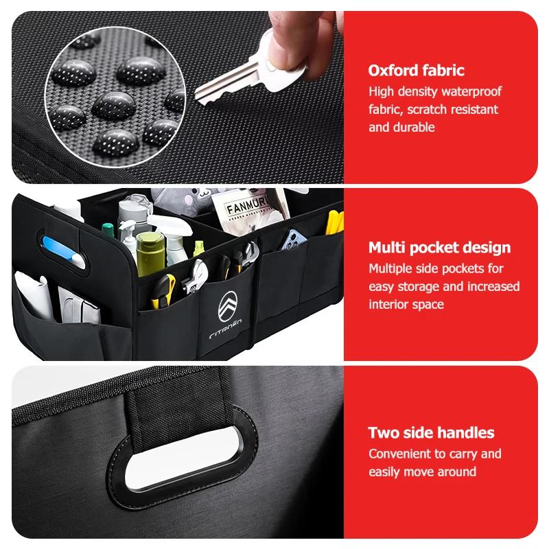 Großvolumige faltbare Auto-Aufbewahrungsbox Kofferraum-Laderaumkoffer Werkzeuge für Citroen C4 C3 C5 C1 C2 C6 VTS C4L DS3 DS4 DS5 Grand Berlingo