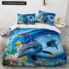 3D Octopus Duvet Cover King Queen Size Cute Cartoon Ocean Animal Bedding Set for Kids Teens Sealife 2/3pcs Polyester Quilt Cover
