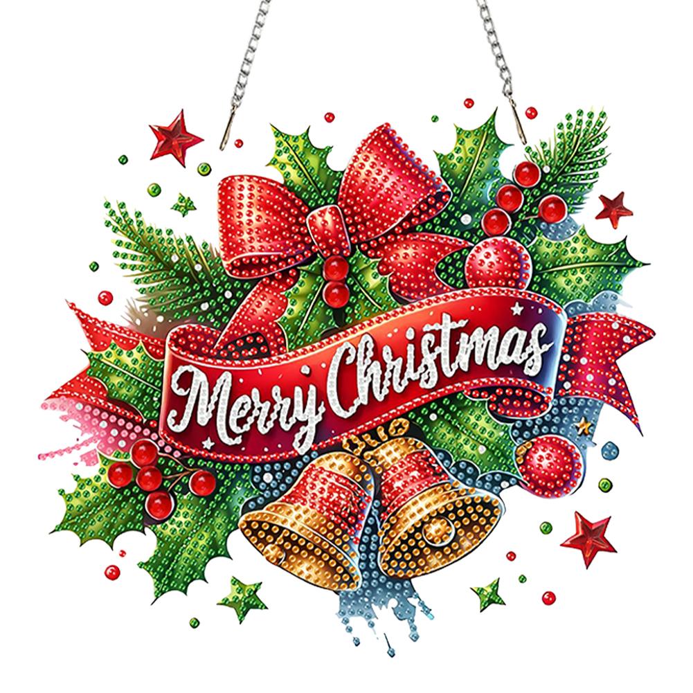 

Xmas Theme 2D/Flat DIY Rhinestone Diamond Art Window Pendants Special Shape Diamond Art Pendant Home Wall Decoration Crafts