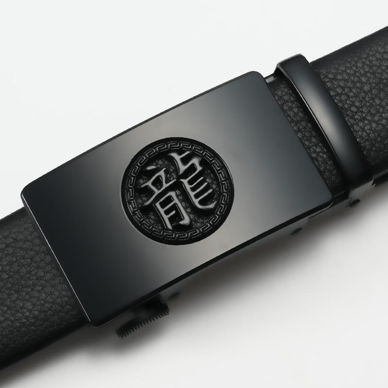 Men's Belt Genuine Leather Automatic Buckle Business Cowhide Belt Male Middle Aged and Young Versatile Simple Casual Trouser Belt for Men