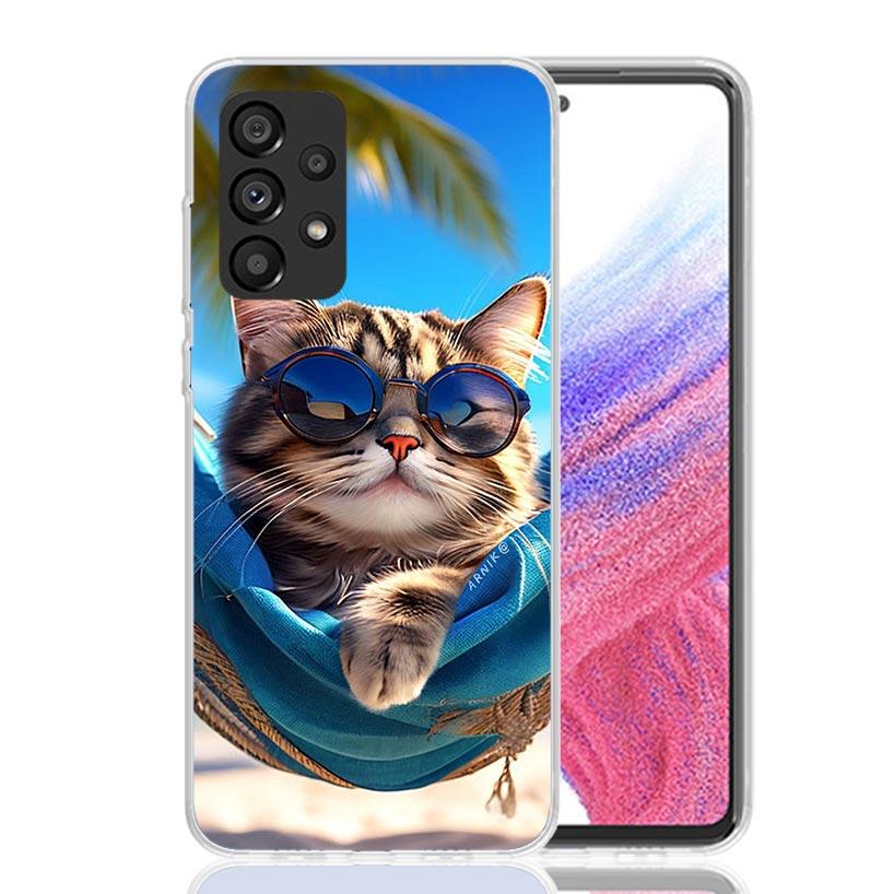 

Cute Cat Watching The Sea Phone Case for Samsung Galaxy A17 A16 A15 A14 A13 A57 A56 A55 A54 A53 A37 A36 A35 A34 A33 A26 A25 A24 Samsung A36