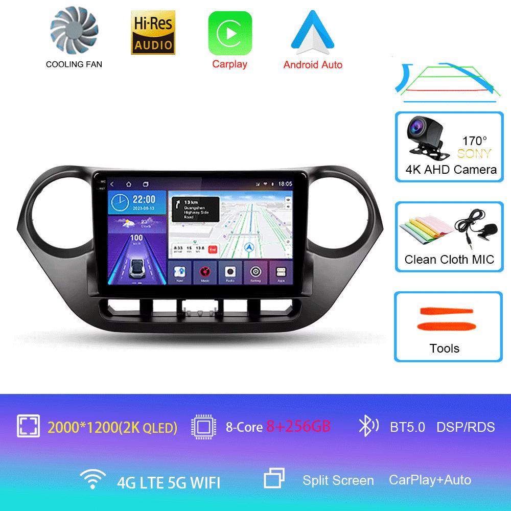 Car Radio Android 14 Carplay Auto Multimedia Player For Hyundai I10 2013 - 2018 Navigation Autoradio GPS Stereo 2din Head Unit