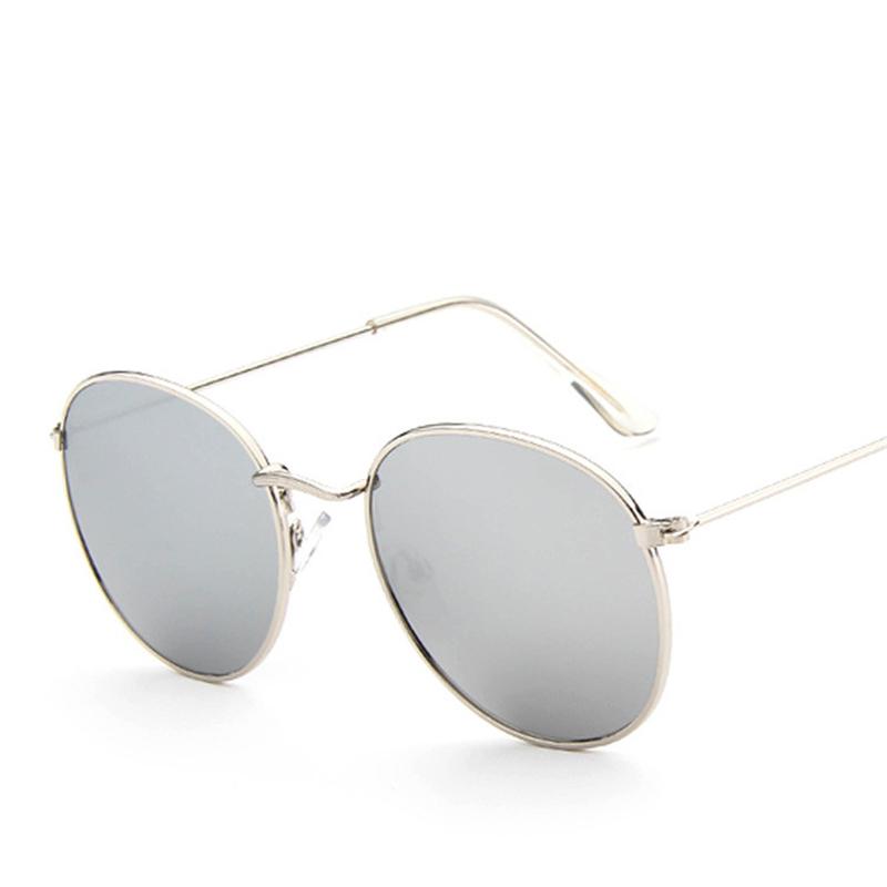 Luxury Vintage Round Sunglasses Women Designer Fashion Mirror UV400 Sun Glasses For Lady Eyewear Female Brand