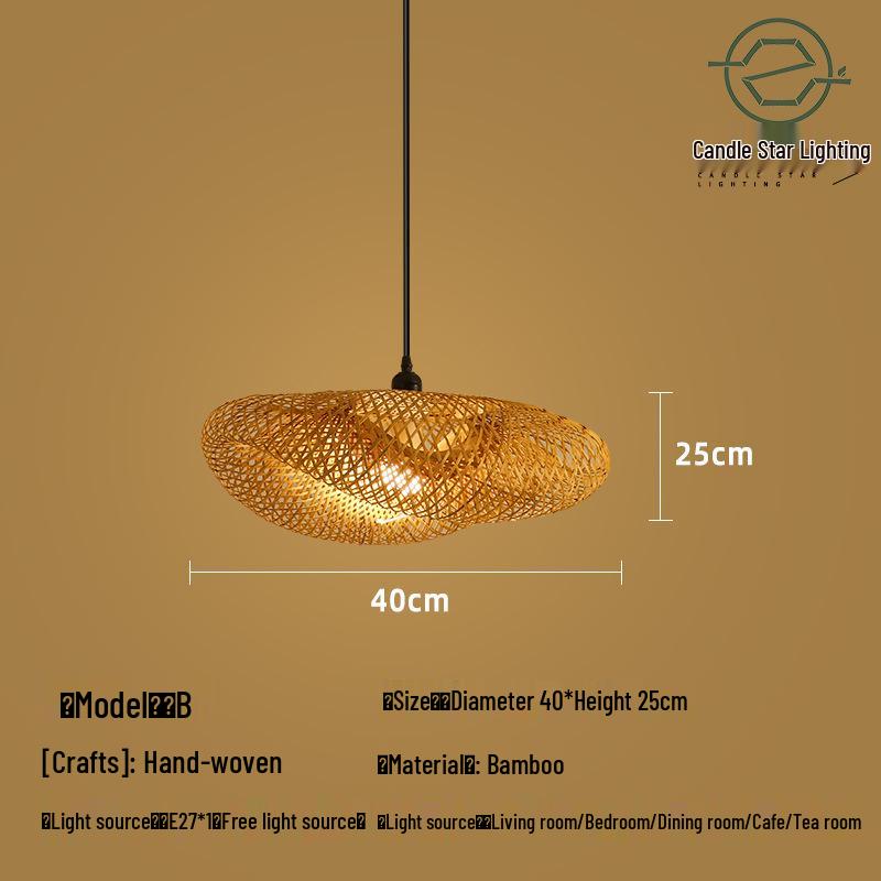 Zen Style Bamboo Rattan Pendant Light for Tea Rooms and Restaurants