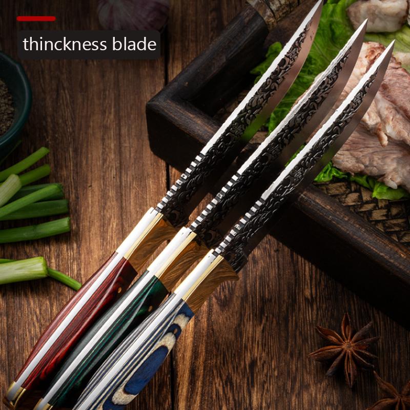 Stainless Steel Boning Knife Meat Cleaver Kitchen Mongolian Hand Meat Knife Roasted Whole Lamb Steak Knife with Knife Cover