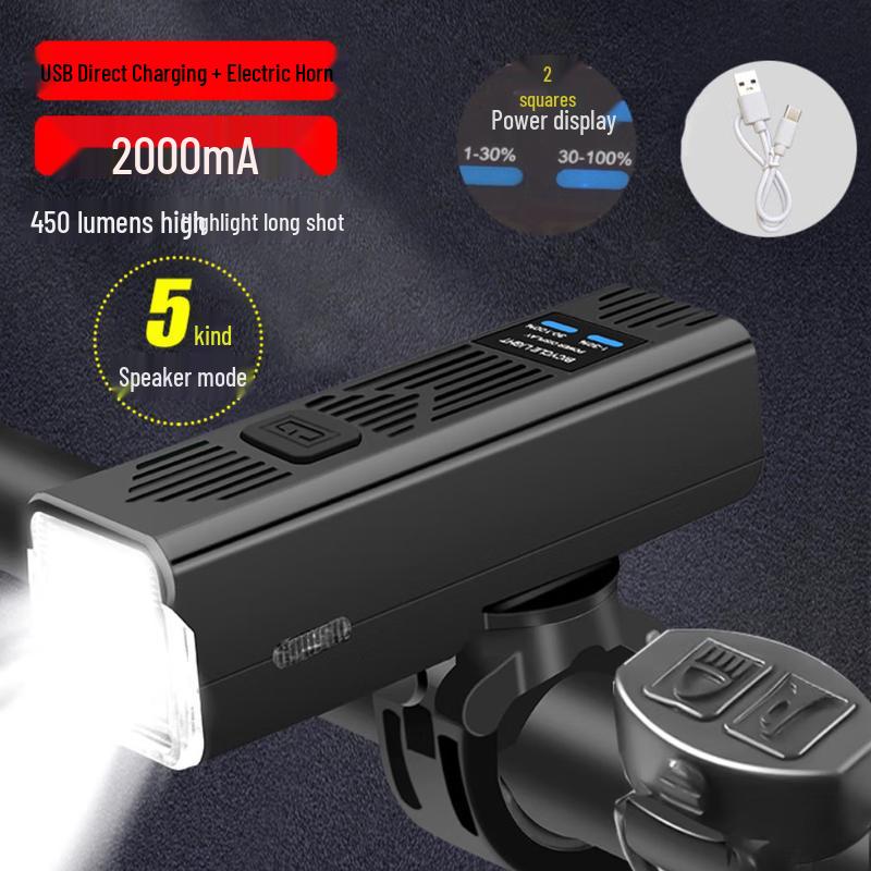 Lishi High Brightness USB Rechargeable Bicycle Light with Horn