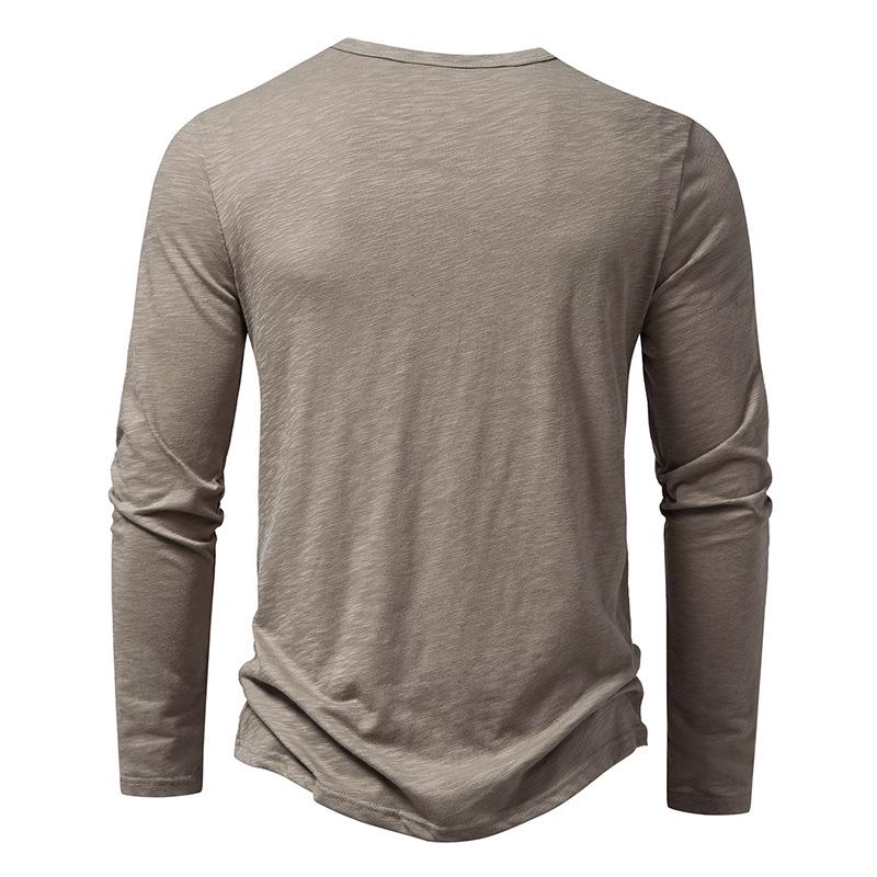 Men's Bamboo Cotton Henley Long Sleeve T-Shirt
