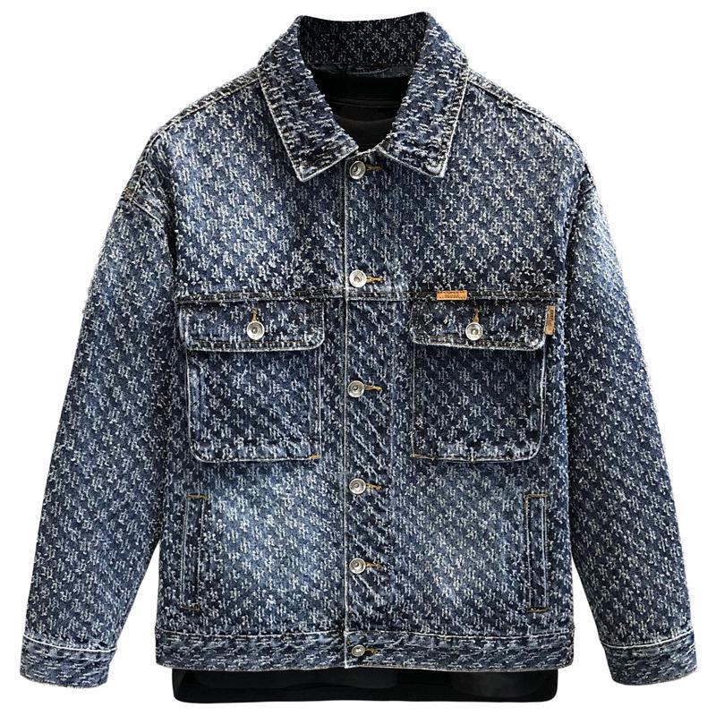 Vibe High-Grade Men's Retro American Denim Jacket: Fashionable, High-End, Trendy High-Street Style