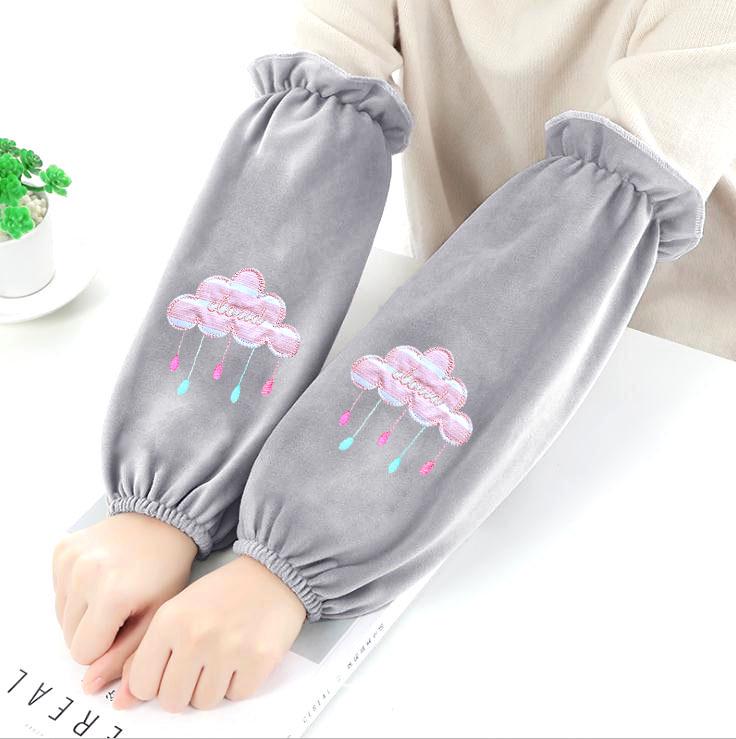 Men's and Women's Cute Korean Style Mid-Length Fleece Sleevelets and Foot Covers for Autumn and Winter