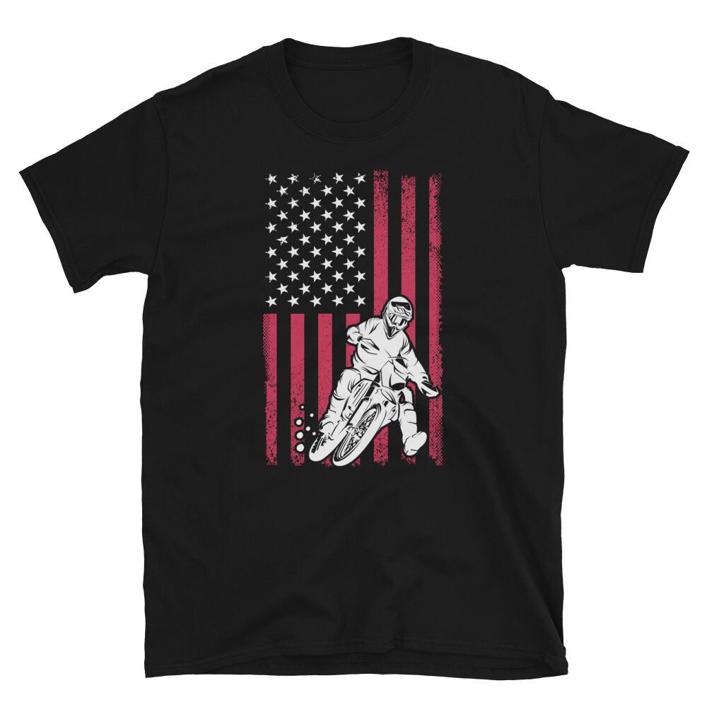 Rider American US Flag Motorcycle Rider T-Shirt