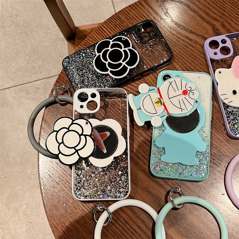 Huawei Honor 50 Glitter Anti-Fall Phone Case with Invisible Makeup Mirror