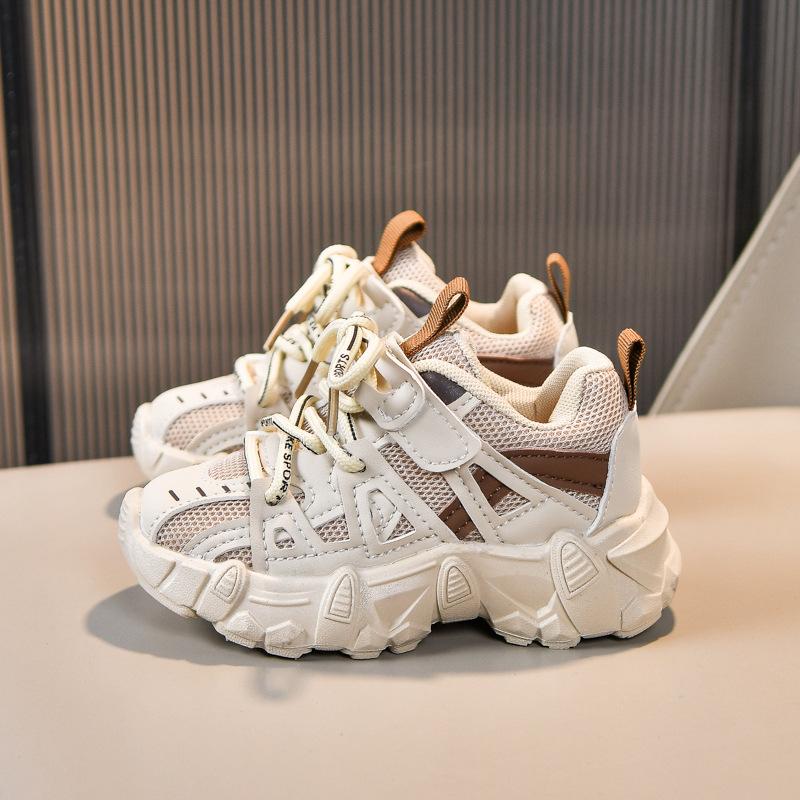 Spring Kids Mesh Breathable Dad Shoes Boys Girls Soft Sole Fashion Casual Running Sneakers