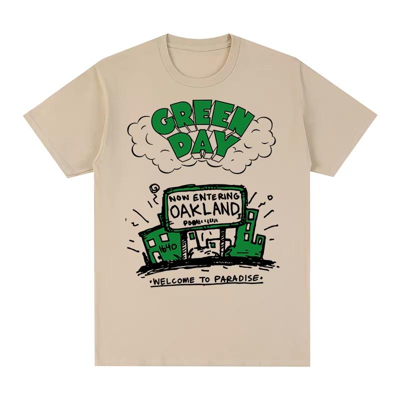 2026 New Green Day Retro T-shirt, Cute Kawaii Graphic, Y2K Aesthetic Pure Cotton Men and Women Fashion T-Shirt