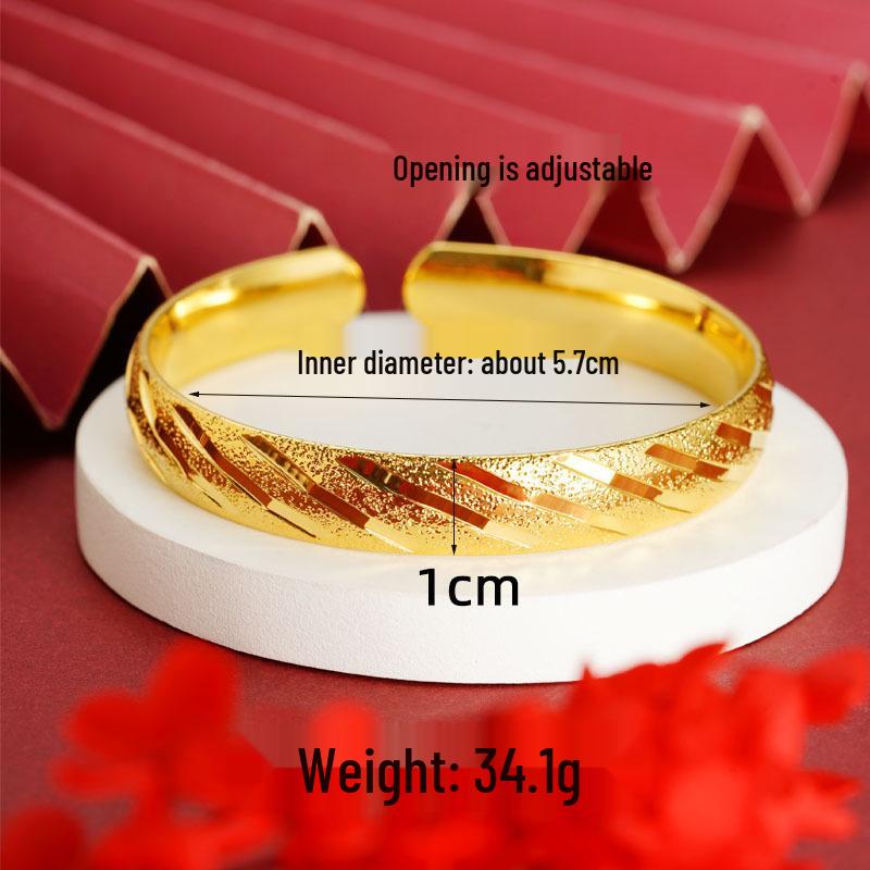 Vietnamesischer Sandschmuck Armreif mit Herzsutra: Langlebiges, sternförmiges Armband aus Messinglegierung für Damen.