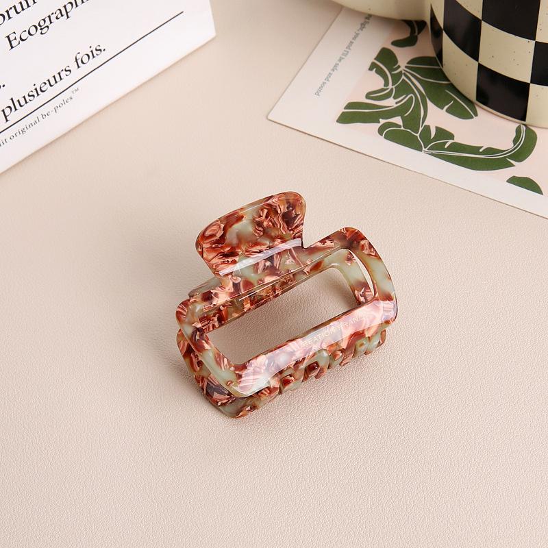 New Acetate Square Hollow Out Big Claw Clips For Women Solid Color Leopard Pattern Shark Clip Female Hair Accessories