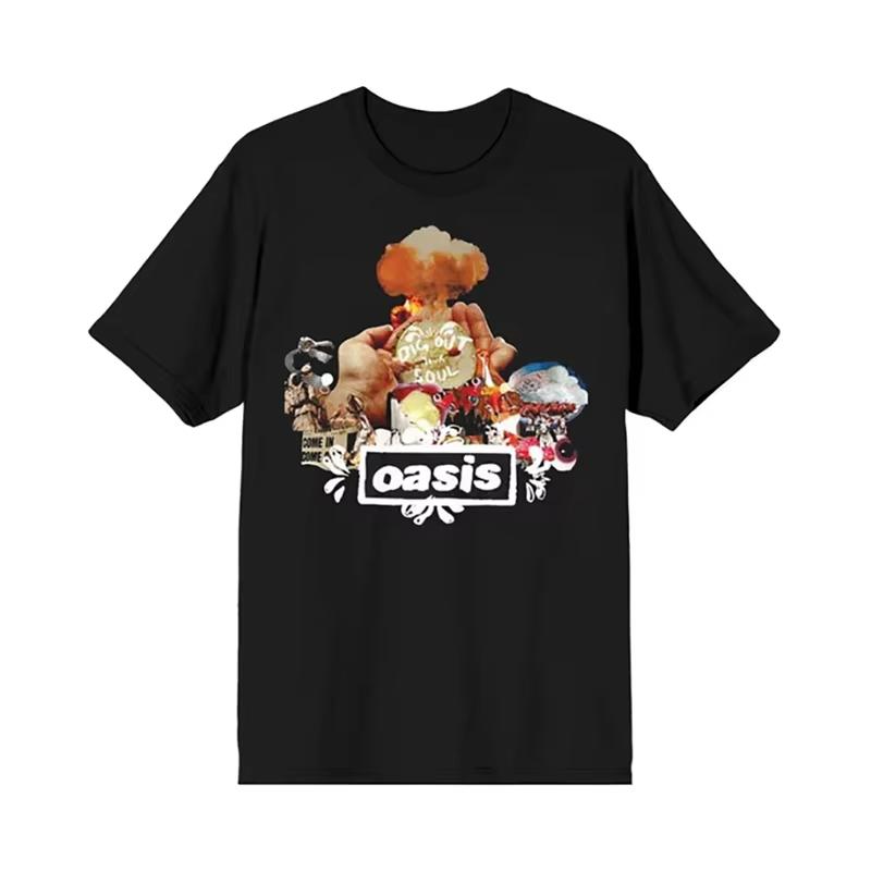 American Men's Trendy Brand Oasis Oasis Band Rock Music Summer New Retro Fashion Men's and Women's Street Wear Casual T-shirt
