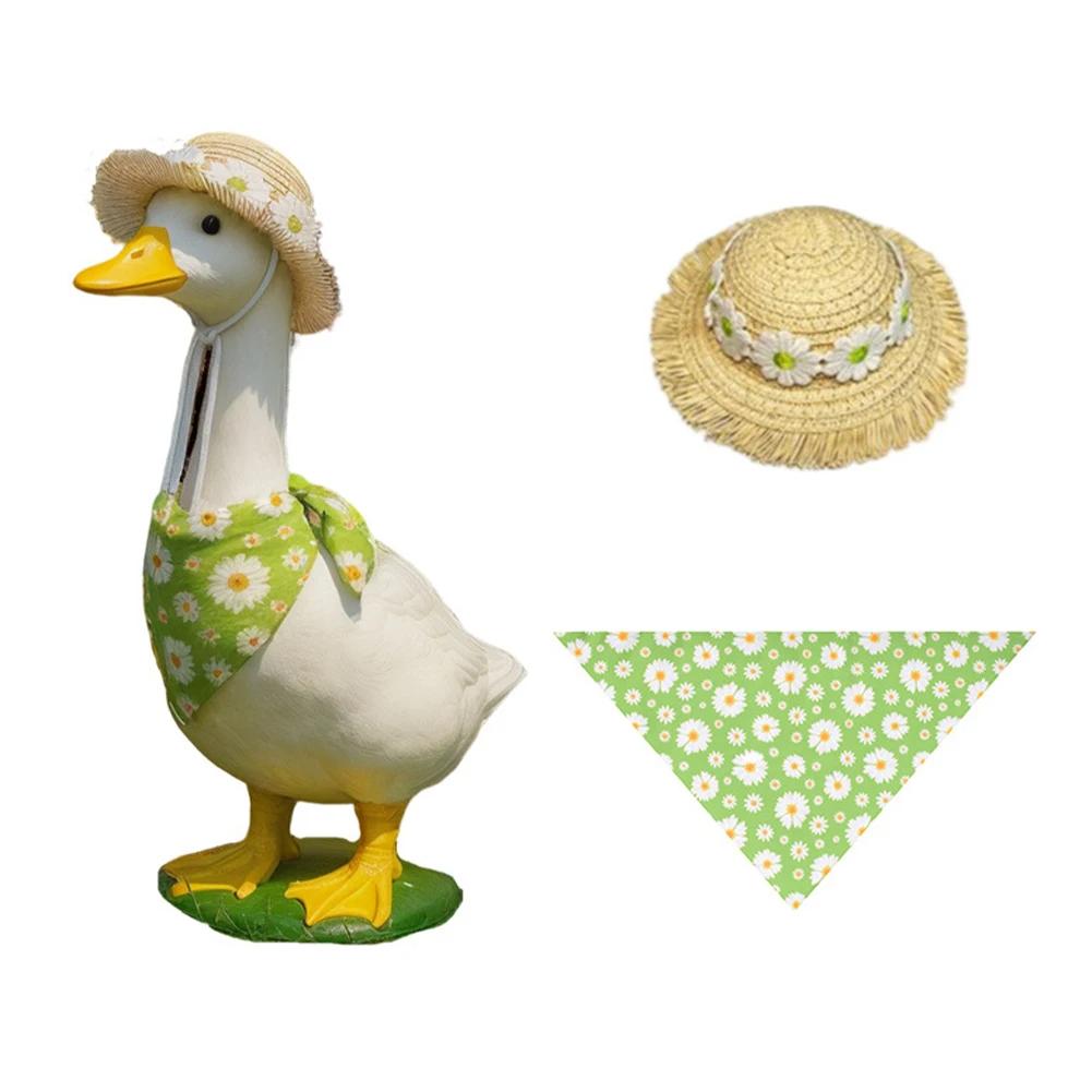 Puppy Cat Costume Daily Wear Photo Prop Spring Dog Hat Pet Bandana Set Rustic Farmhouse Porch Decor Accessories