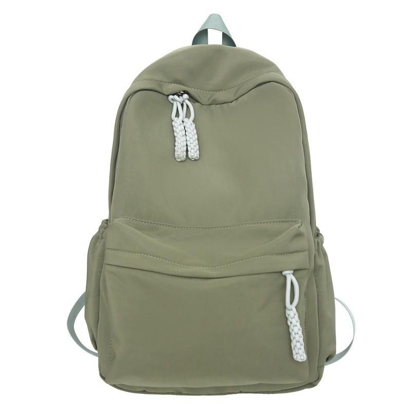 

Japanese Harajuku Style Pure Color Backpack Korean Fashionable Light Simple Schoolbag Female College Students Couple s зелений