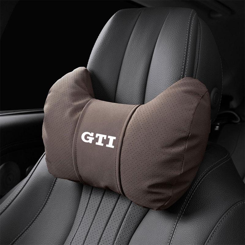 Car Seat Soft Headrest Suede Neck Pillow Waist Cushioning For VW GTI Polo Golf Passat MK678 Tiguan Arteon CC Taigo T-ROC Hub Cap