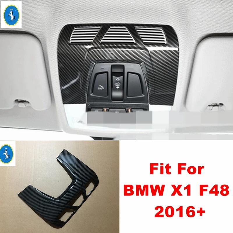 For BMW X1 F48 2016 - ABS Car Front Seat Reading Lights Lamps Decor Frame Interior Accessories Cover Trim Carbon Fiber Look
