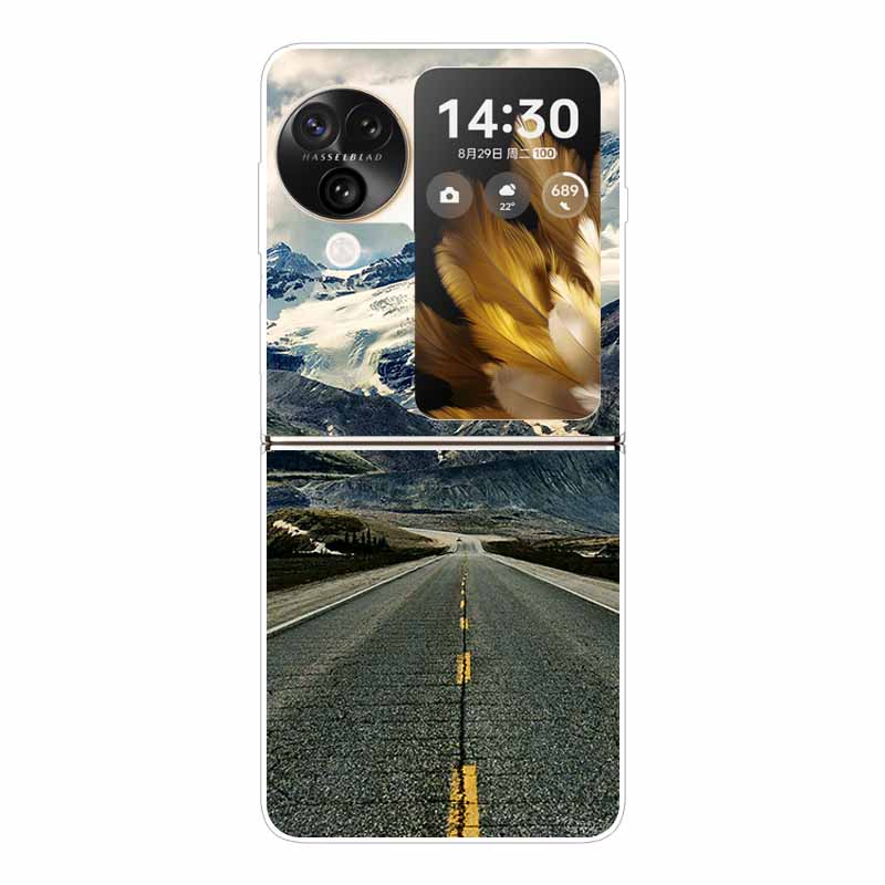

For Find N3 Flip 5G Case Lovely Transparent Hard PC Back Covers for Oppo Find N3 Flip Painted Phone Shells N 3 Flip Funda Capa Find N3 Flip