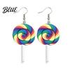 Colorful Festive Earrings 1 Pair Women Hook Rainbow Lollipop Design