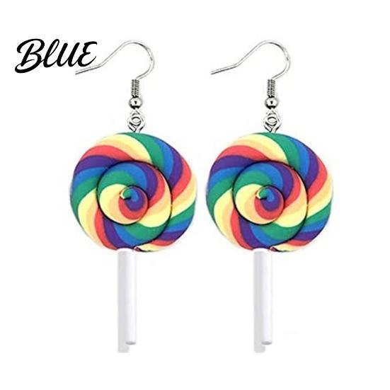 Colorful Festive Earrings 1 Pair Women Hook Rainbow Lollipop Design
