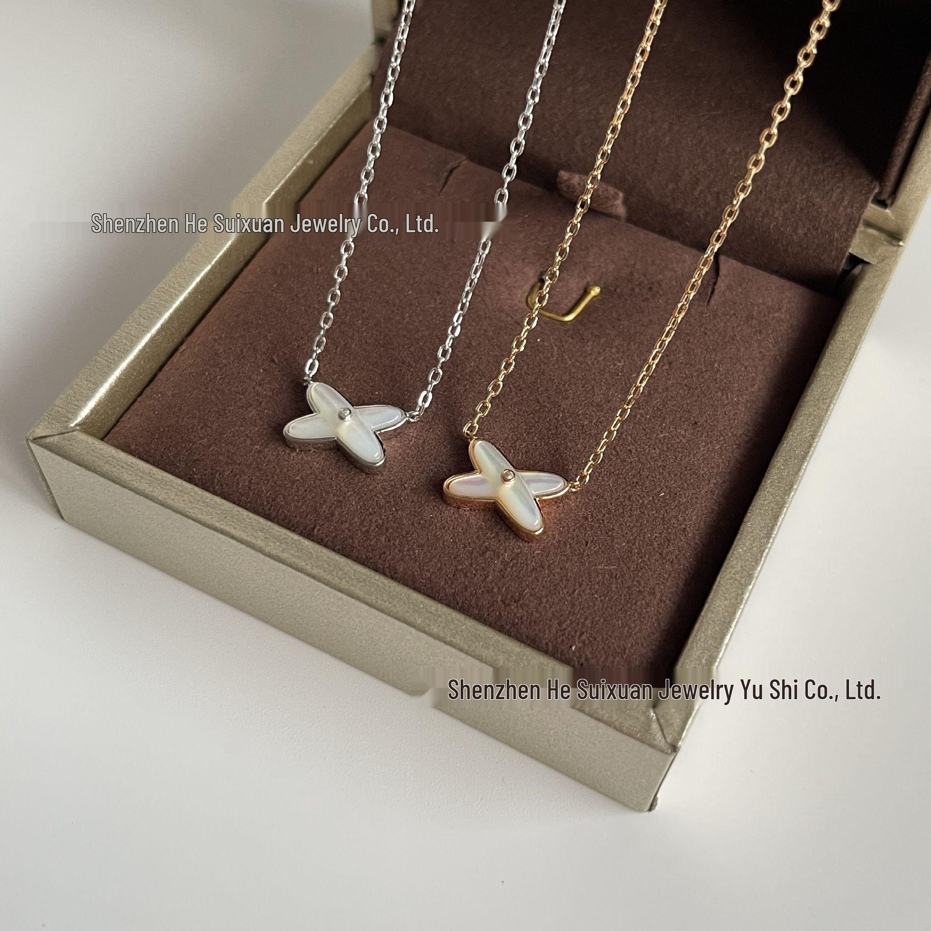 

18k Rose Gold Plated Sterling Silver Cross Necklace - Trendy Gift for Girlfriend or Couple Birthday 925 Silver платиновий