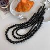 Retro Black Beaded Necklace: High-End Luxury, Cold Style for Women