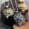 2025 Viking Wolf Head Pendant Necklace - Stainless Steel Men's Punk Jewelry