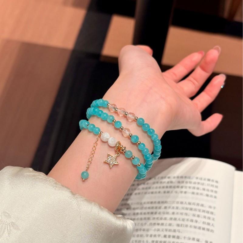 Star Ferry Original Natural Vintage Ite Multi-Layer Tassel Bracelet Luxury Fashion High-End Three-Ring