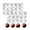 Silica Gel French Mousse Cake Mold, 3D Baking Supplies, DIY Chocolate Soap Candle Mold, 15 Cavities, Chinese Chestnut