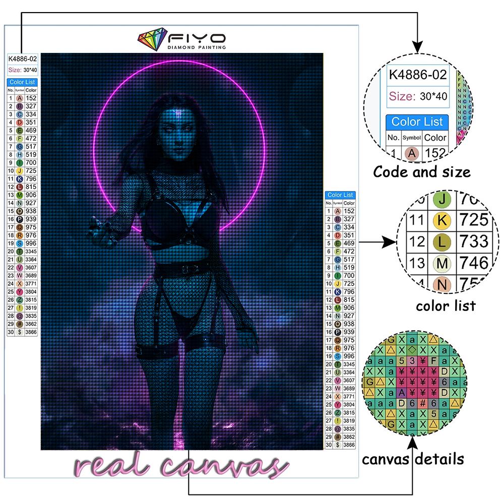 5D-Diamantgemälde, Cyberpunk-Sexy-Kunst, DIY-Diamant-Stickerei, Strass-Heimdekoration