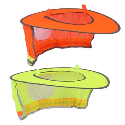 Ombrellino Parasole per Elmetto Estivo Alta Visibilità a Tesa Larga con Rete Parasole per Collo e Striscia Riflettente