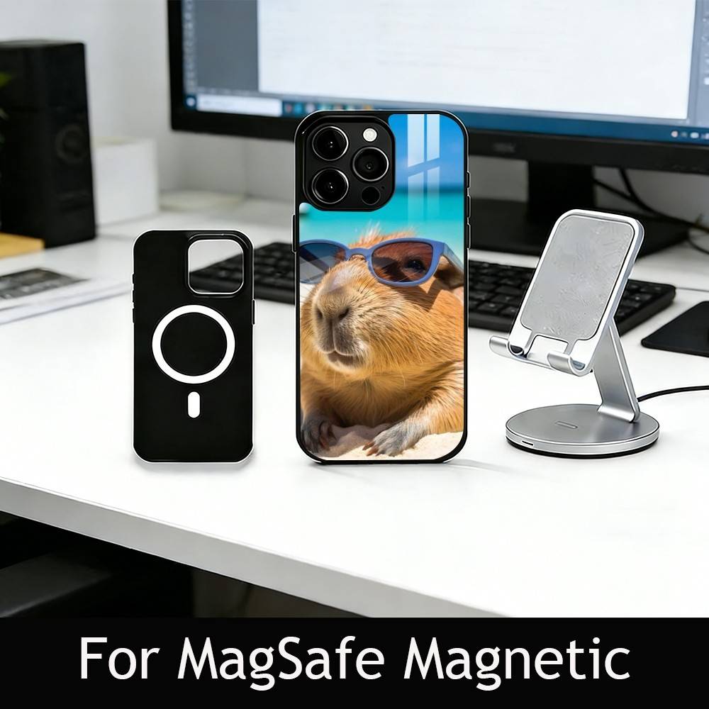 Cute capybara Phone Case For iPhone17,16,15,14,13,12,11 Plus,Pro Magnetic with Magsafe Wireless Charging