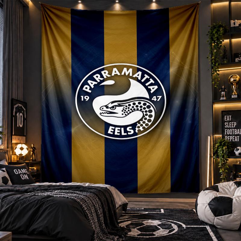 Wall Hanging Tapestry Parramatta Eels Print Cloth for Living Room Bedroom Home Decor