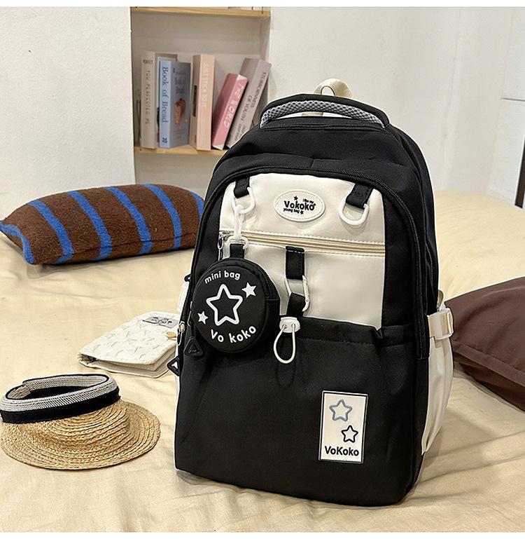 Schoolbag High Value Three-piece Schoolbag Girls Junior High School Students Girls Backpack Ins Large Capacity Primary School Backpack